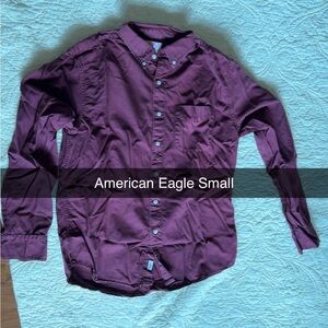 American Eagle Outfitters Purple Casual Button Down Shirt